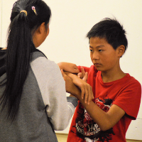 Younger students Chi-sao training