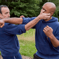 Sifu Rawcliffe demonstrating eye gouge attack