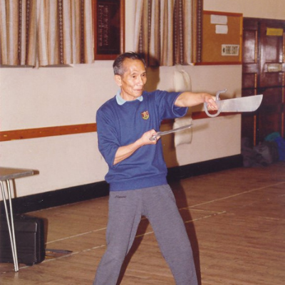 Grandmaster Ip Chun demonstrating Butterfly Swords (Baat Jaam Dao)